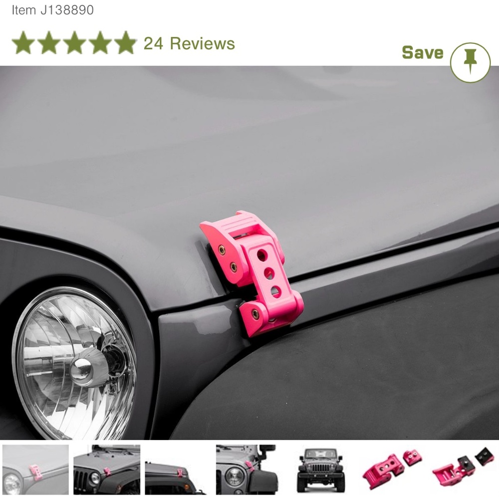 07-18 Jeep Wrangler Hood Latches (Pink)